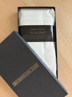 New Men's Cotton White Handkerchiefs Bakers Dozen set
